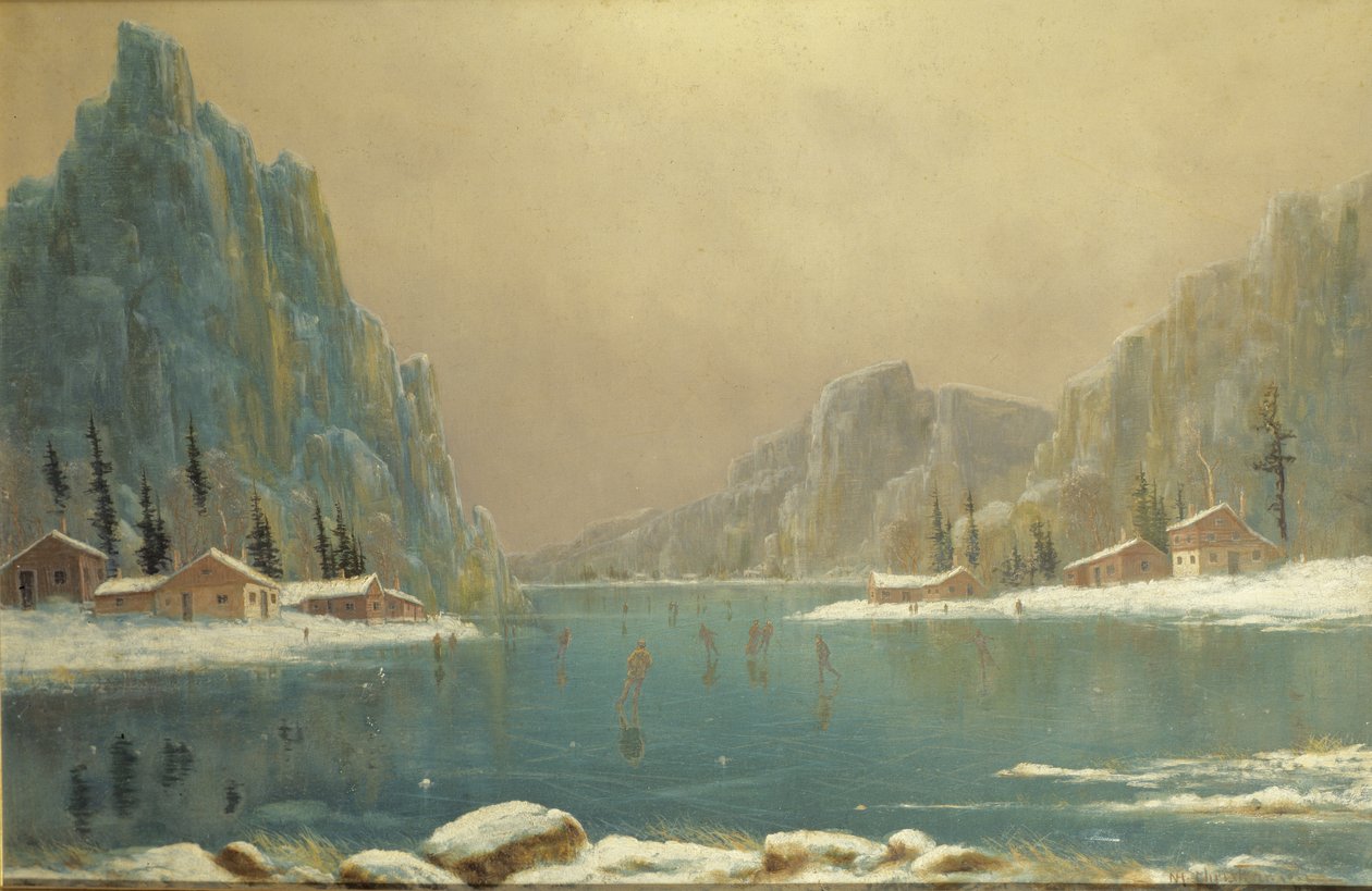 Schlittschuhläufer auf einem See von Nils Hans Christiansen