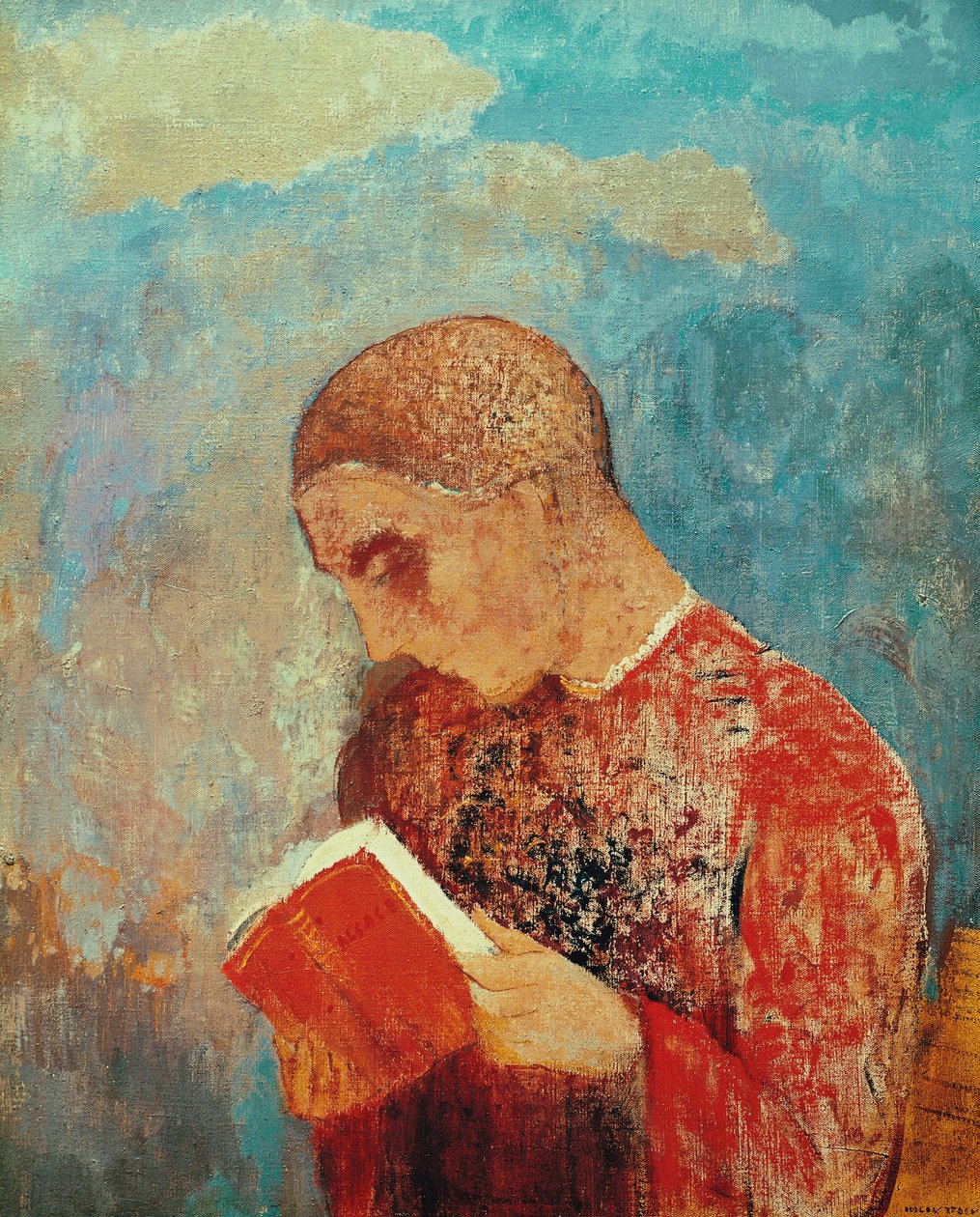 Elsass oder Mönch beim Lesen, ca. 1914 von Odilon Redon