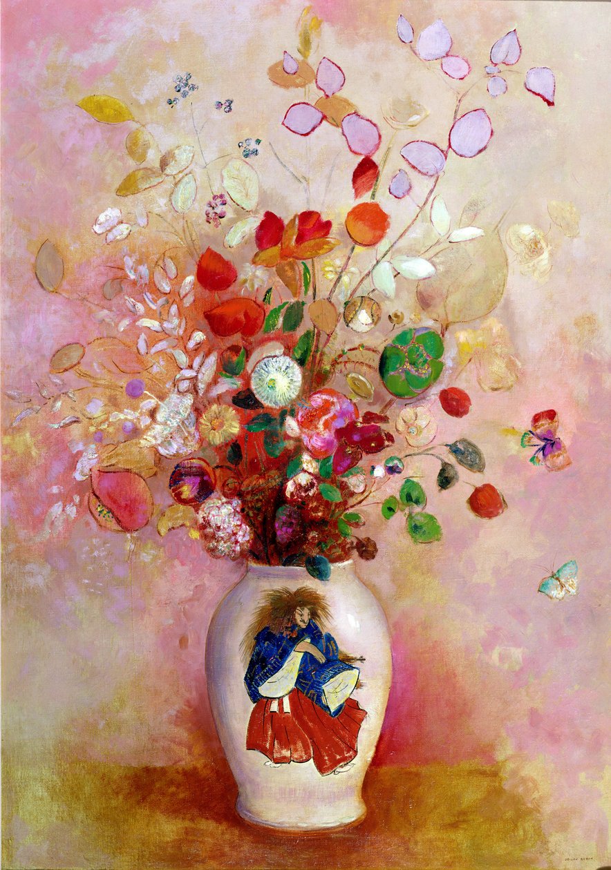 Blumenstrauß in einer japanischen Vase, ca. 1905-08 von Odilon Redon