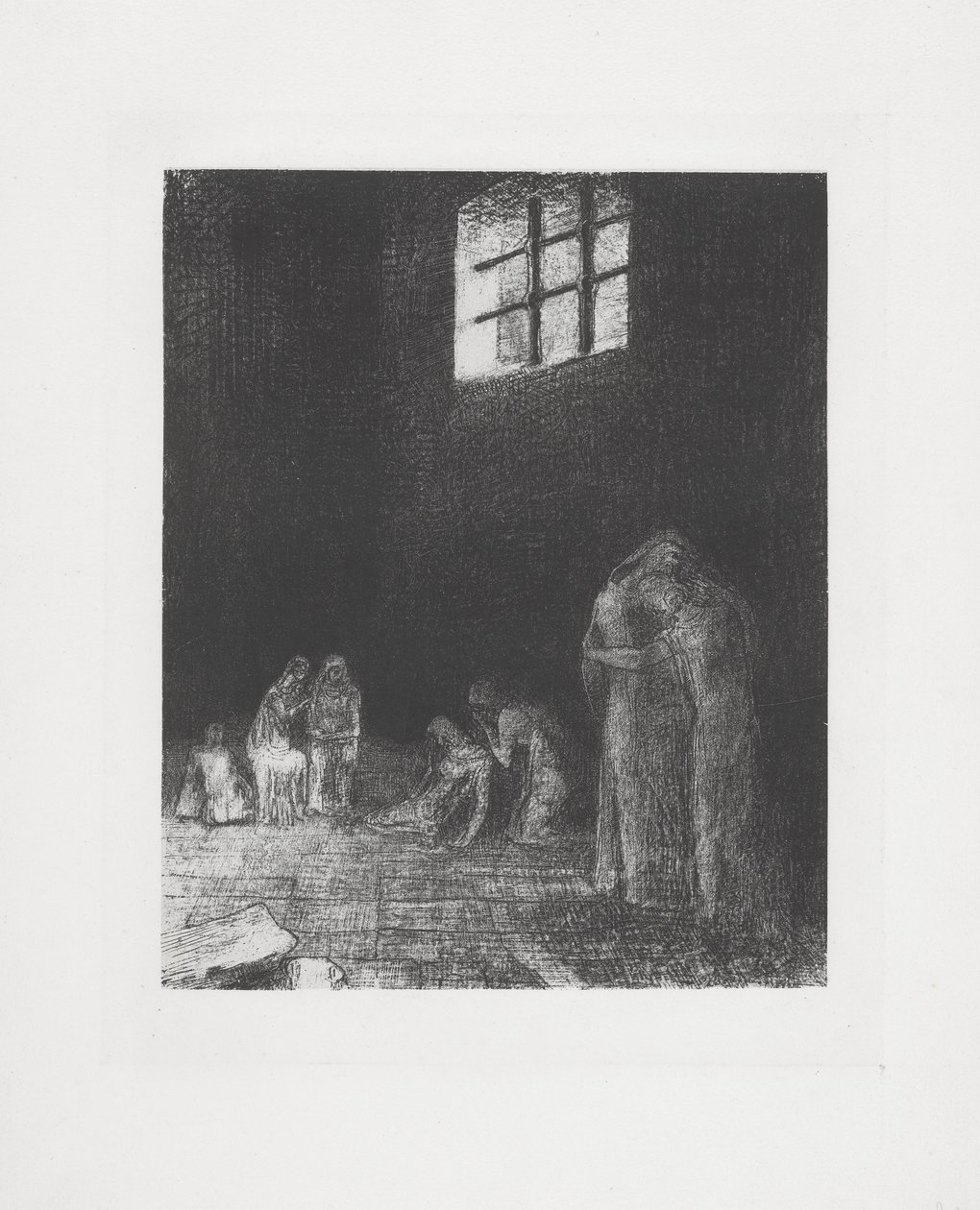 Im Schatten der Menschen weinen und beten... von Odilon Redon