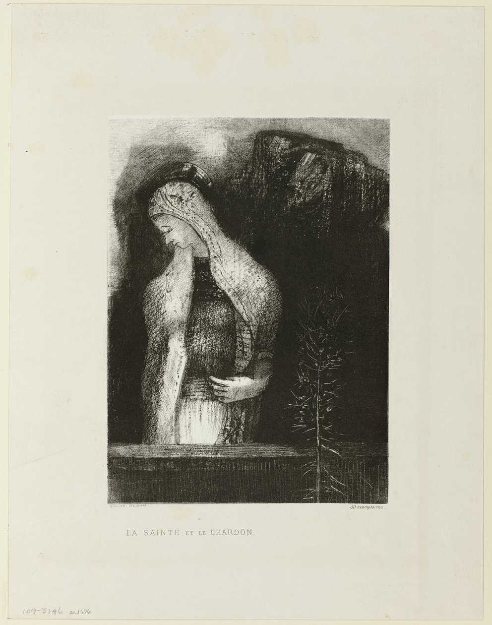 Heilige Frau und Distel von Odilon Redon