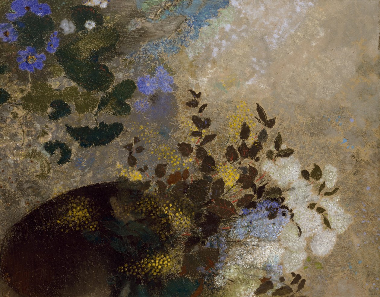 Blumen in einer schwarzen Vase, ca. 1909-10 von Odilon Redon