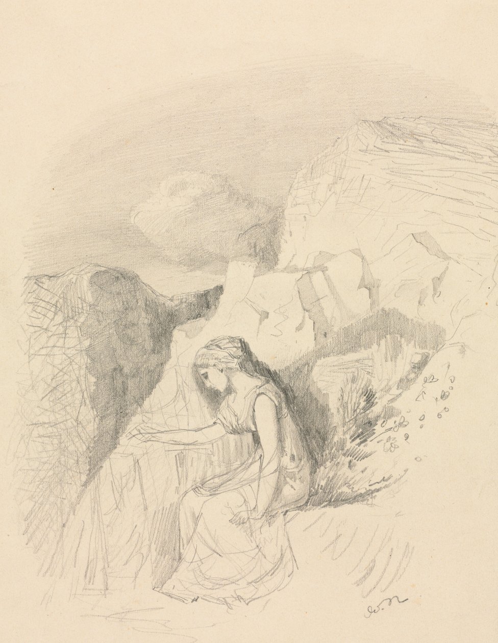 Melancholie, um 1868 von Odilon Redon
