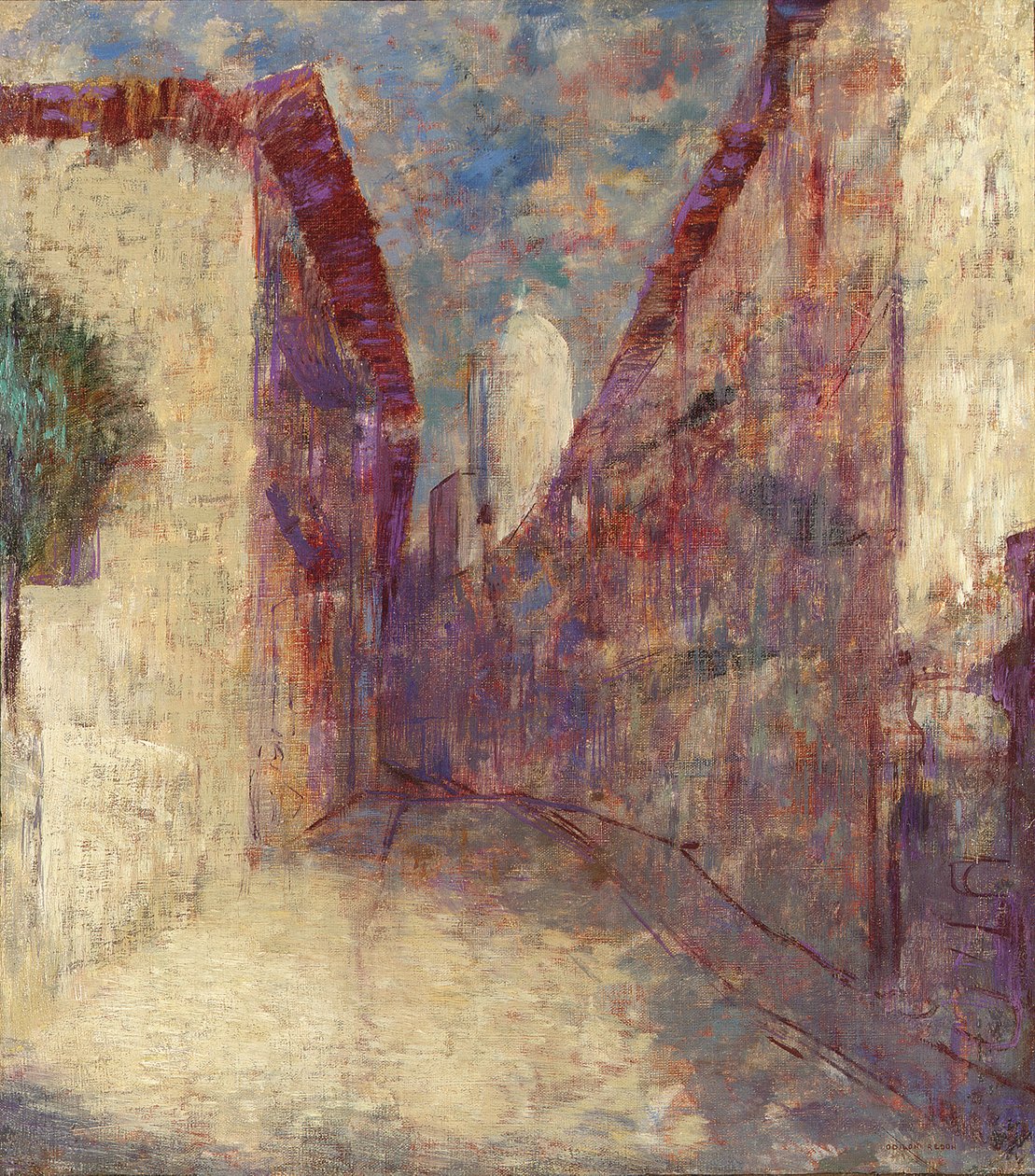 Straße in Fontarabie von Odilon Redon