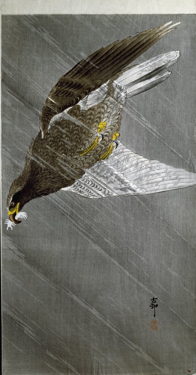 Ein Adler stürzt sich auf seine Beute, 1910 von Ohara Koson