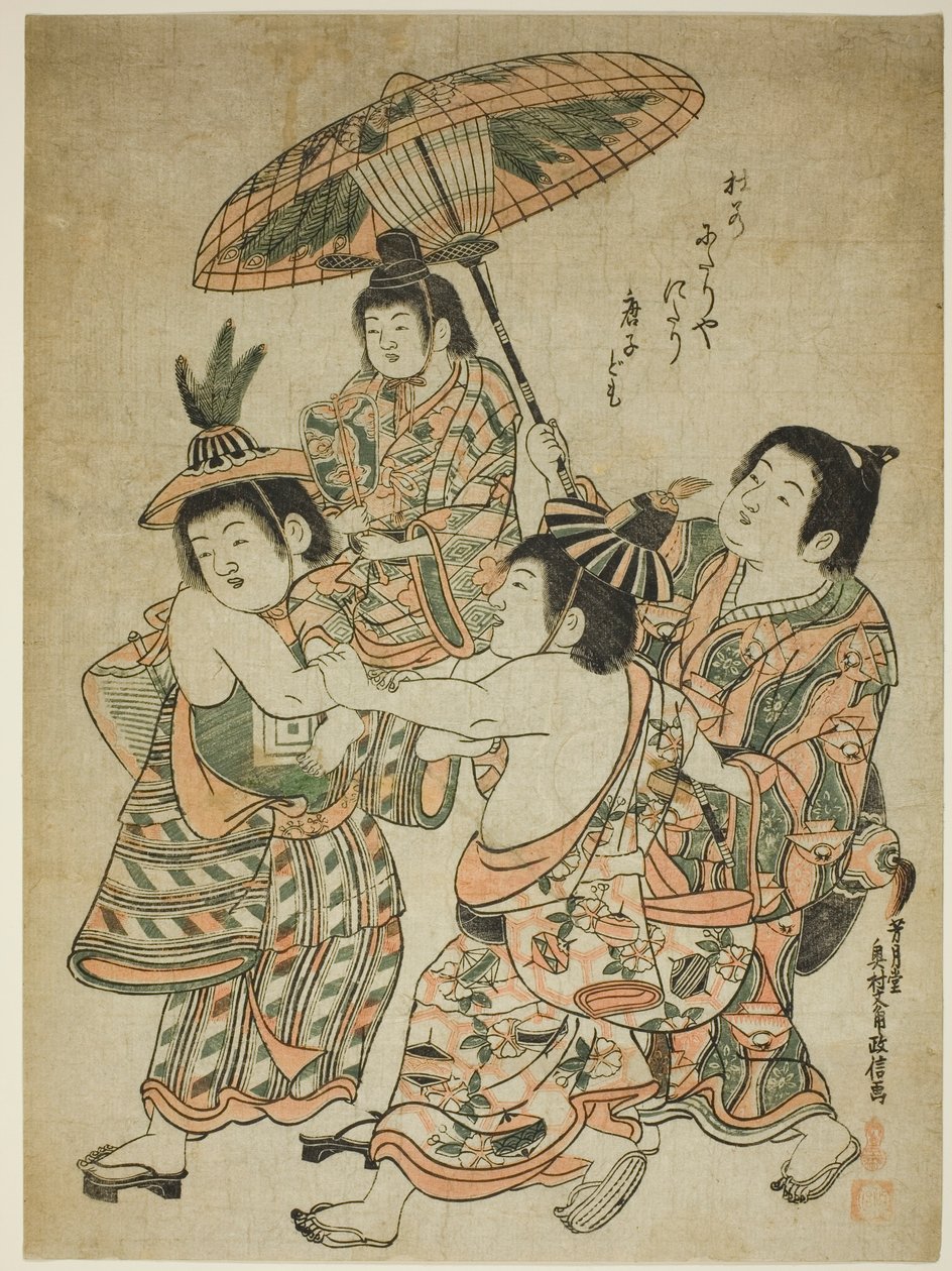 Jungen, die sich als Chinesen verkleiden von Okumura Masanobu