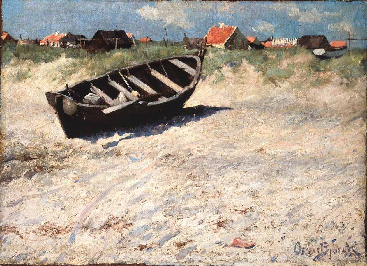 Boot am Südstrand von Skagen von Oscar Gustaf Bjorck