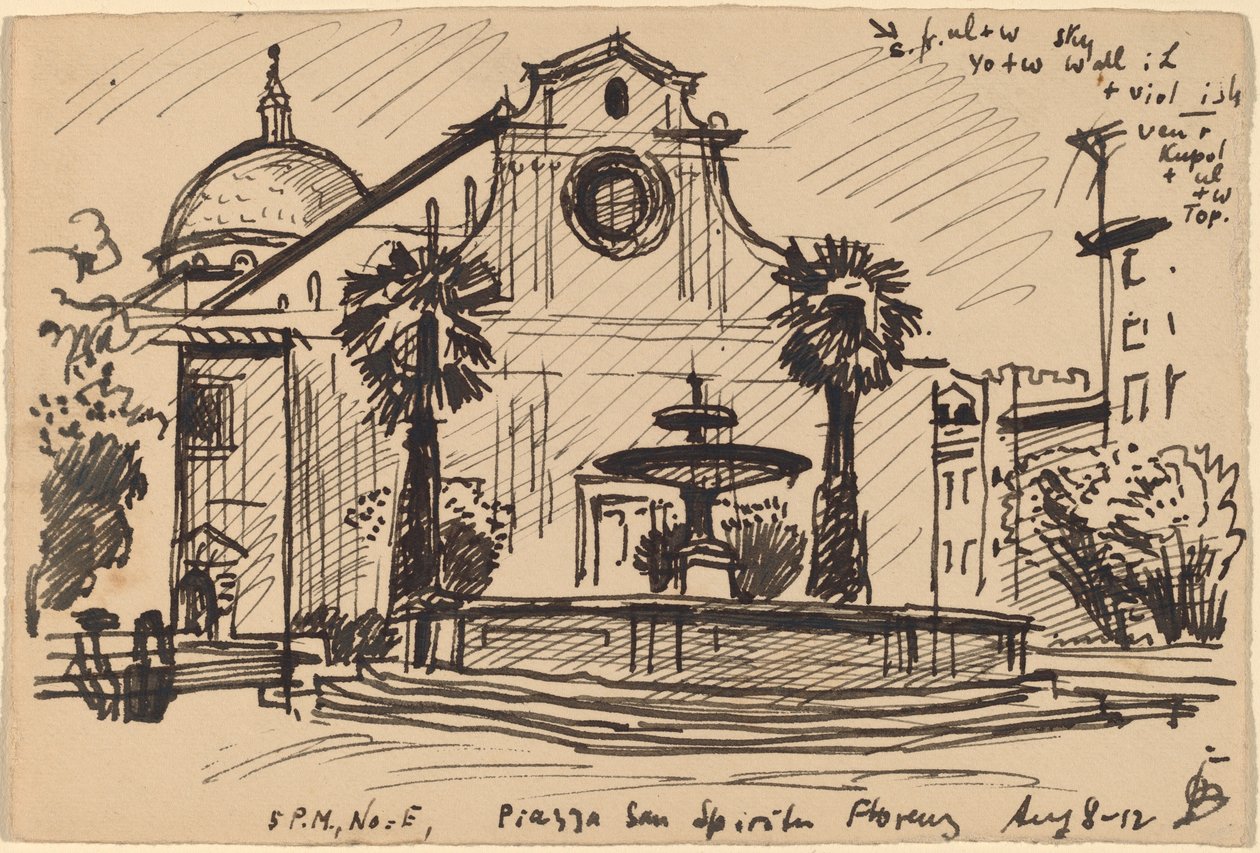 Piazza S. Spirito, Florenz von Oscar F. Bluemner