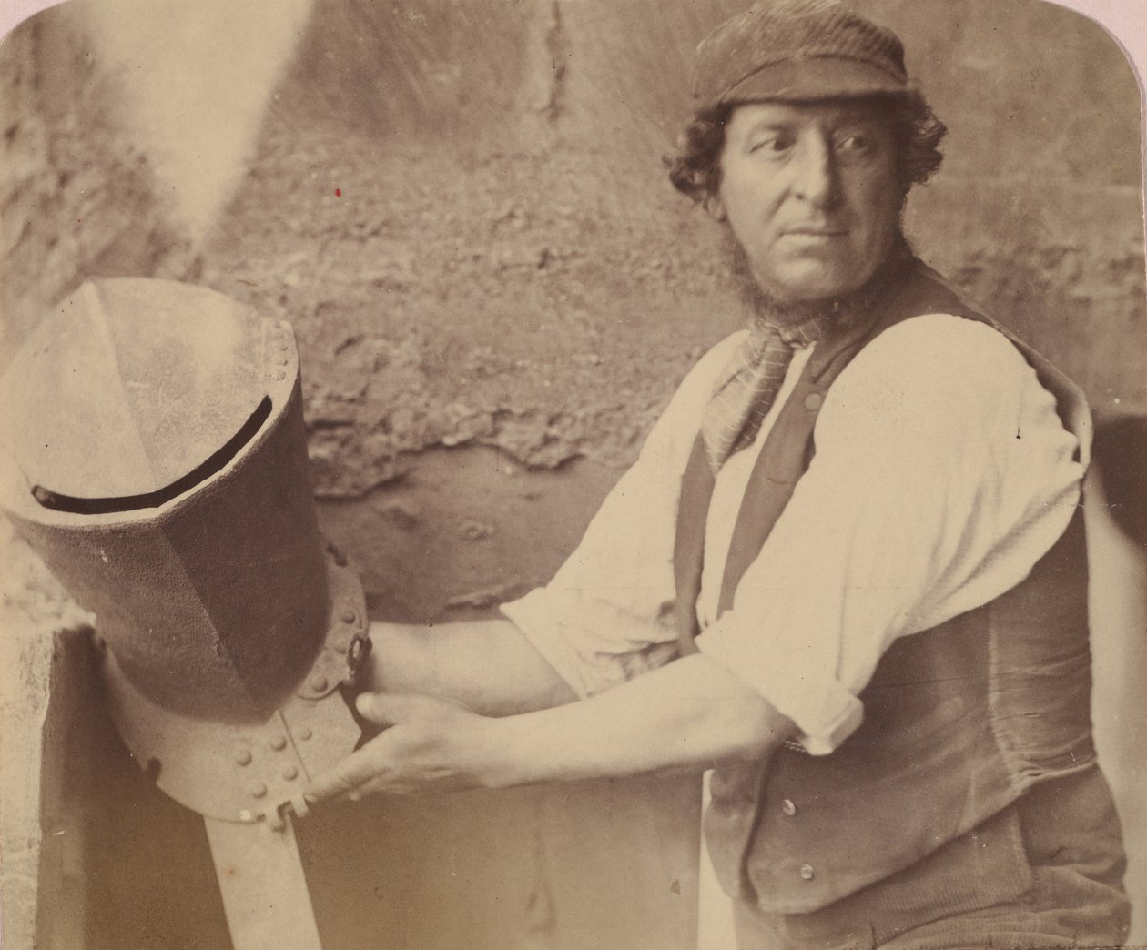 Mann mit Helm, 1858 von Oscar Gustav Rejlander