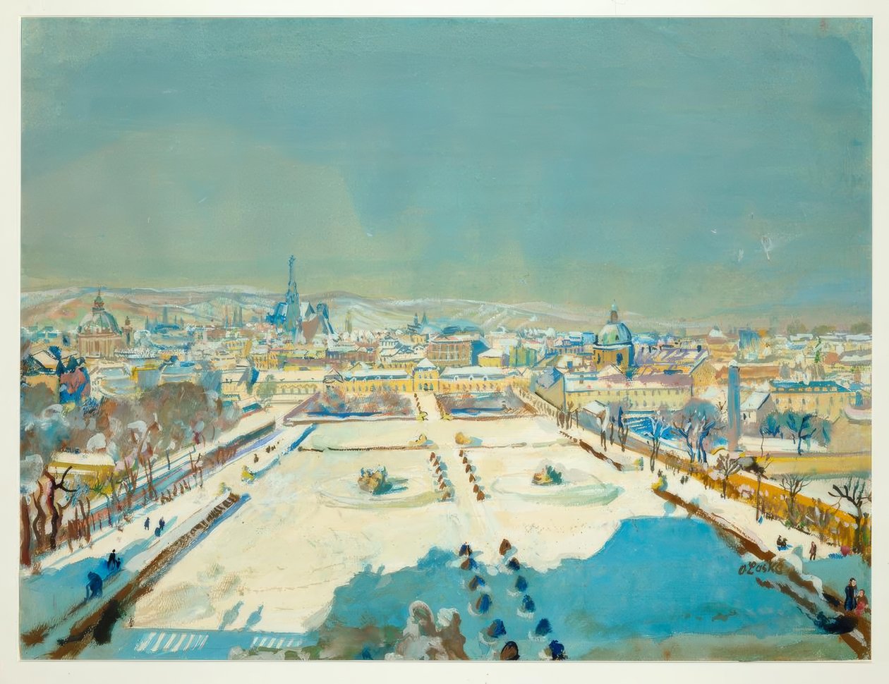 Winter im Belvedere Garten von Oskar Laske