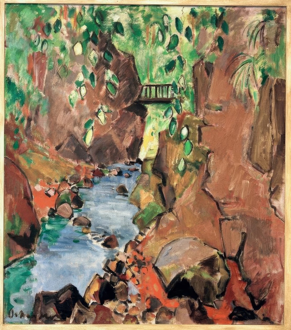 Wölfelsfall mit Brücke von Oskar Moll