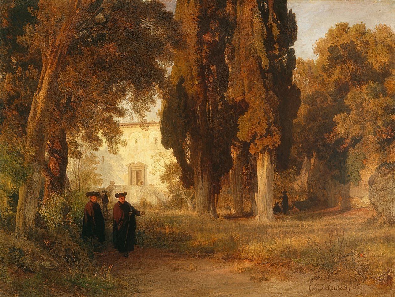 Der Klostergarten von Oswald Achenbach