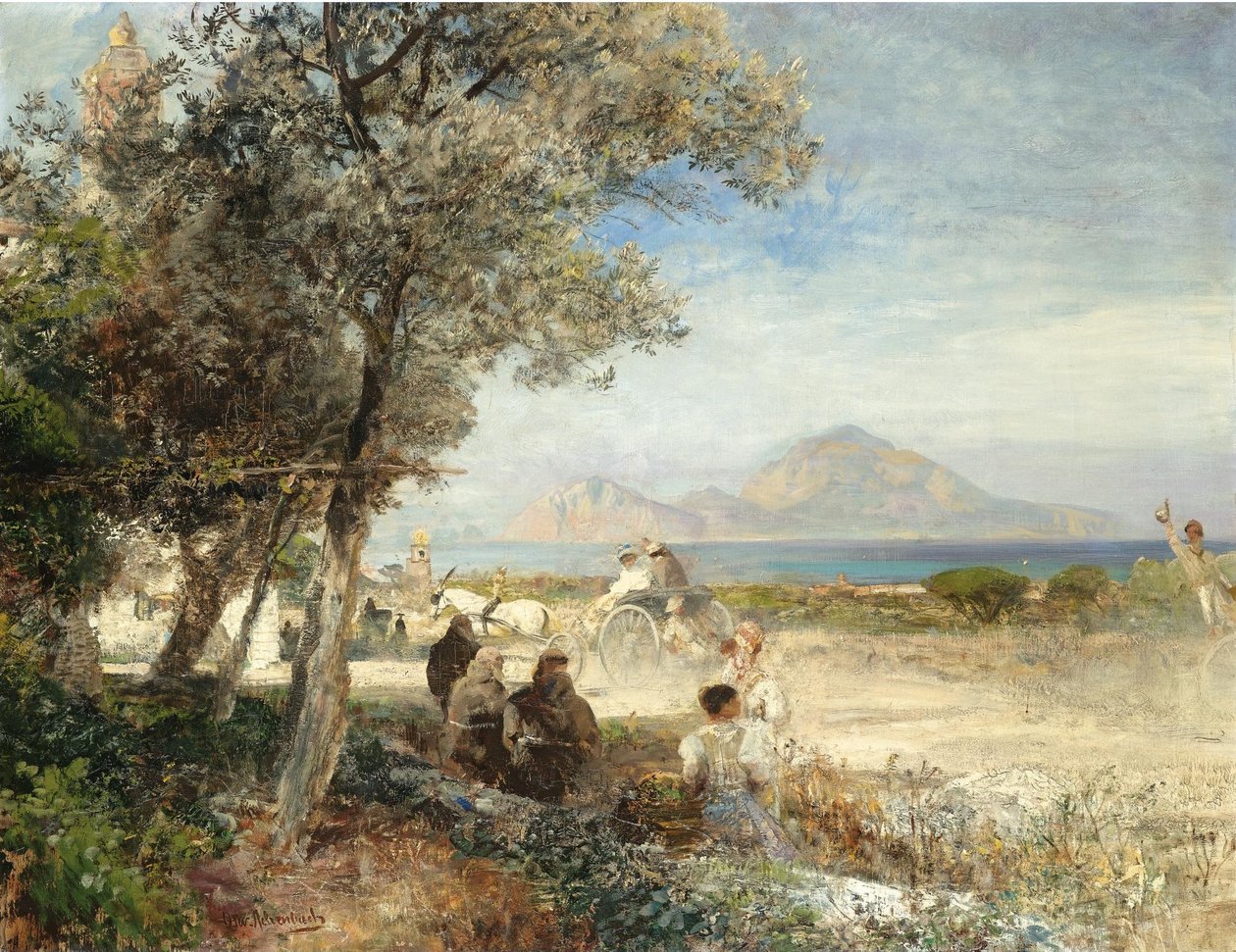 Blicke auf den Golf von Neapel von Oswald Achenbach
