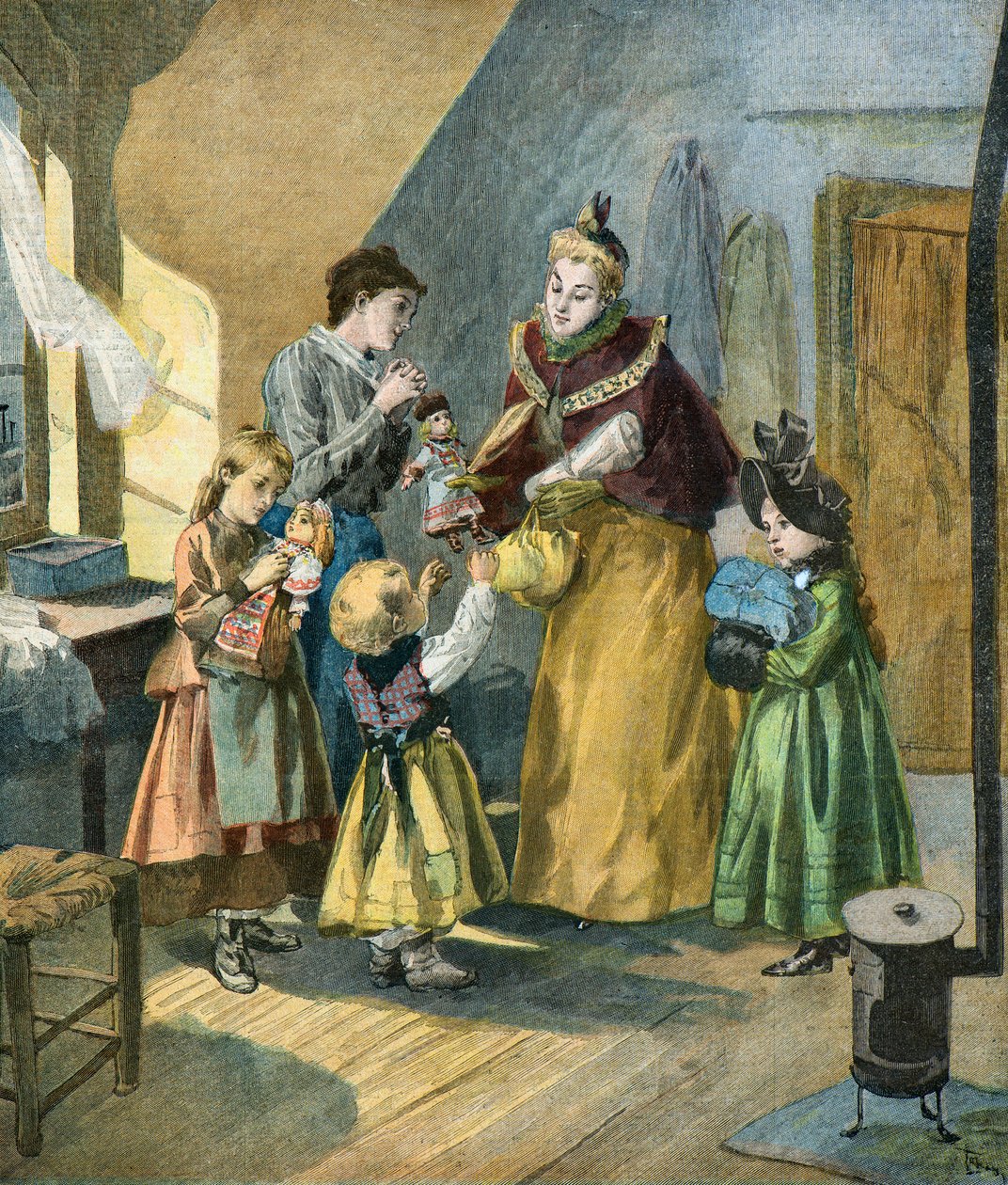 Wohltätigkeit am Weihnachtstag von Oswaldo Tofani
