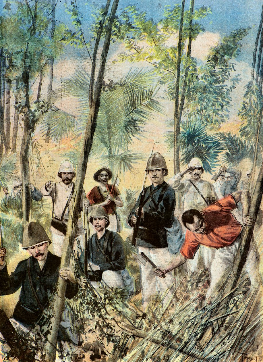Französische Soldaten im Busch von Oswaldo Tofani