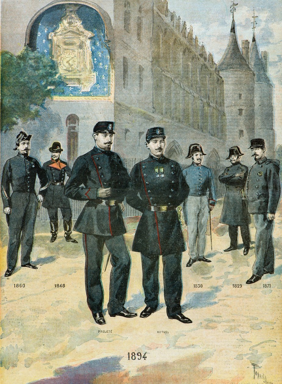 Die verschiedenen Kostüme der französischen Polizei von Oswaldo Tofani