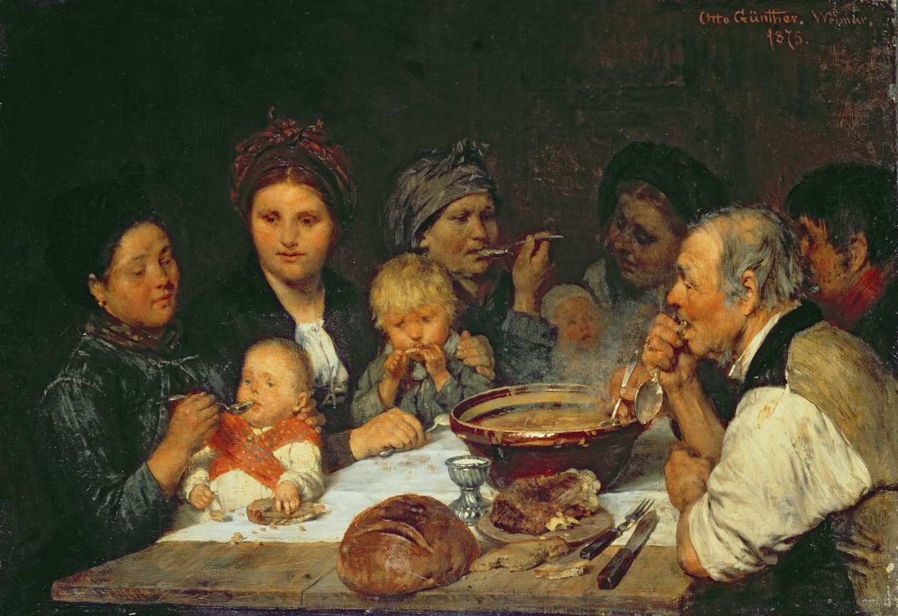 Arbeiter an einem Tisch, Thüringen, 1875 von Otto Edmund Guenther