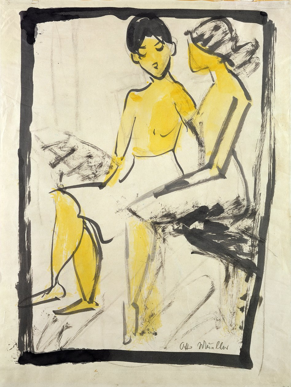 Zwei junge Mädchen, ca. 1911 von Otto Mueller