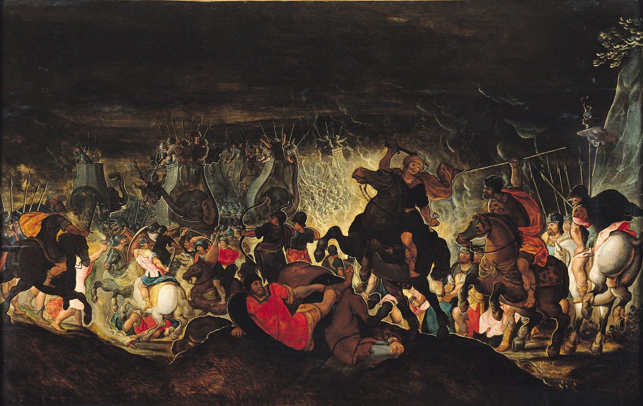 Die Schlacht von Zama, 202 v. Chr., ca. 1585-90 von Otto van Veen