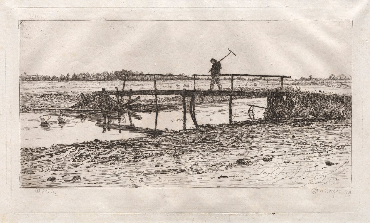 Fußgängerbrücke, Worth, 1879 von Otto H. Bacher