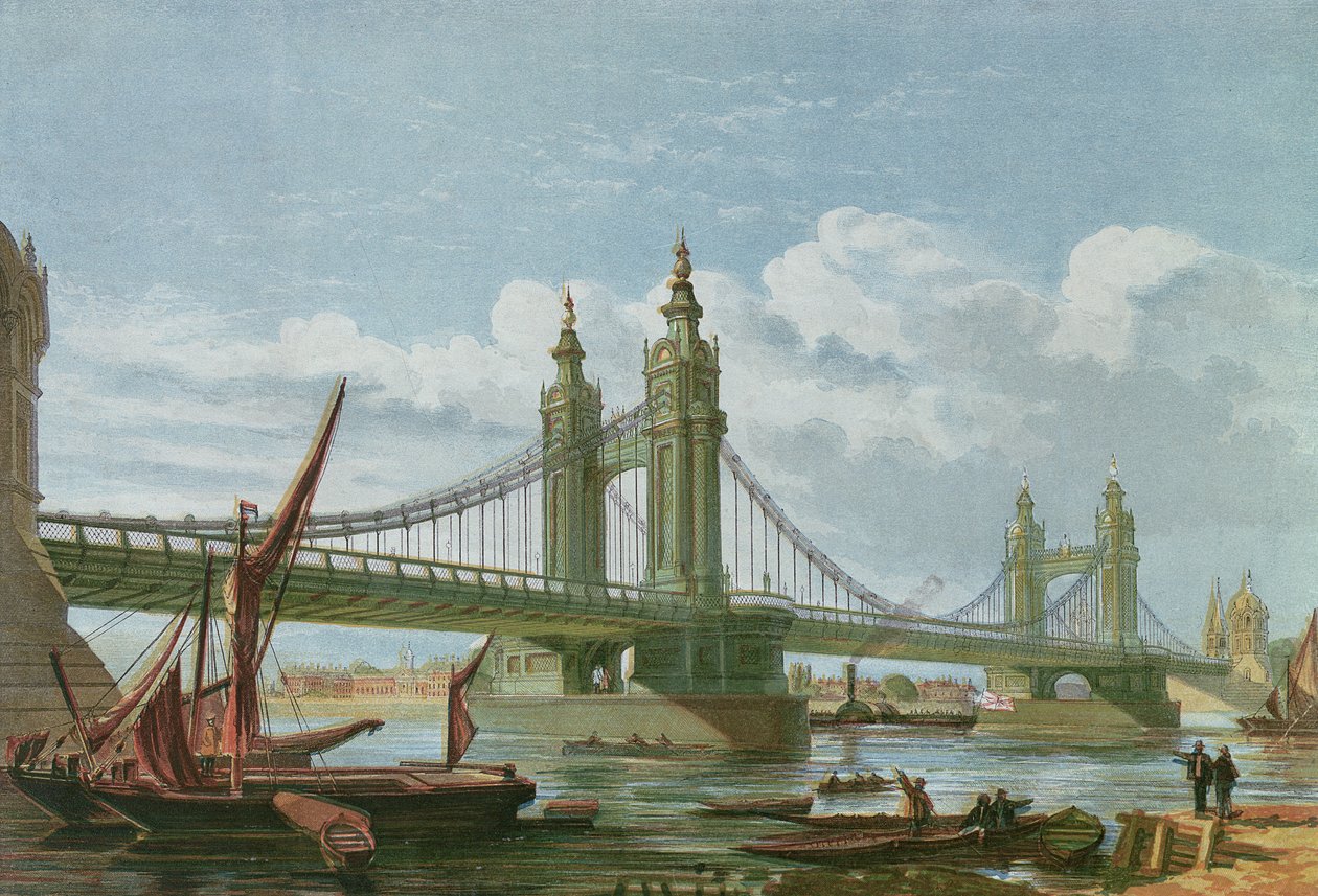 Ansicht der Chelsea New Bridge von P. N. Page