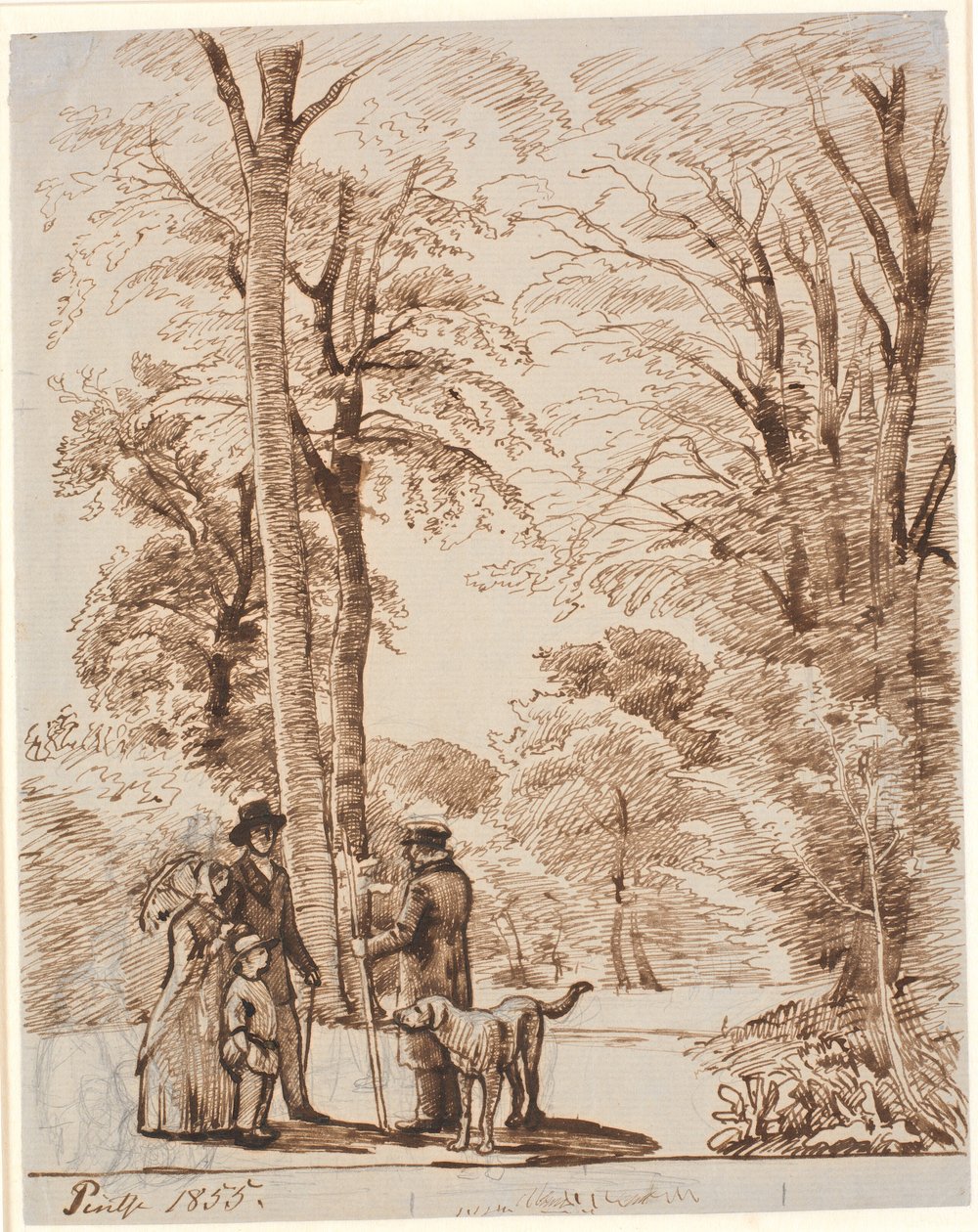 Waldweg mit Figuren. Islinge von P.C. Skovgaard