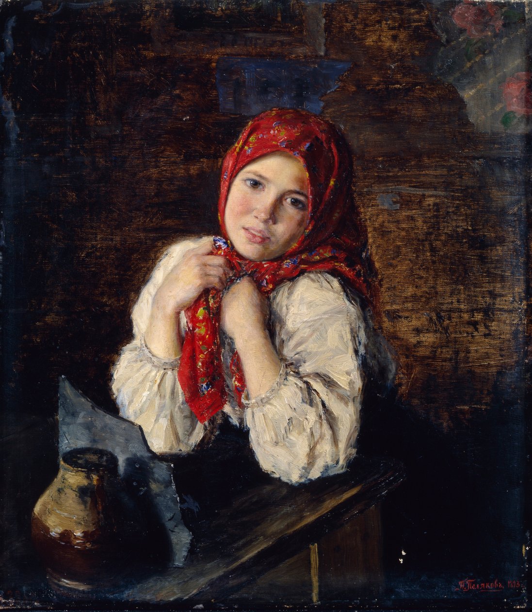 Ländliche Kokette, 1893 von P.I. Polyakov