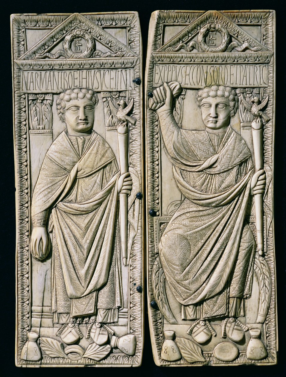 Diptychon von Boethius (480-524) Konsul im Jahr 487 n. Chr. von Paleo Christian