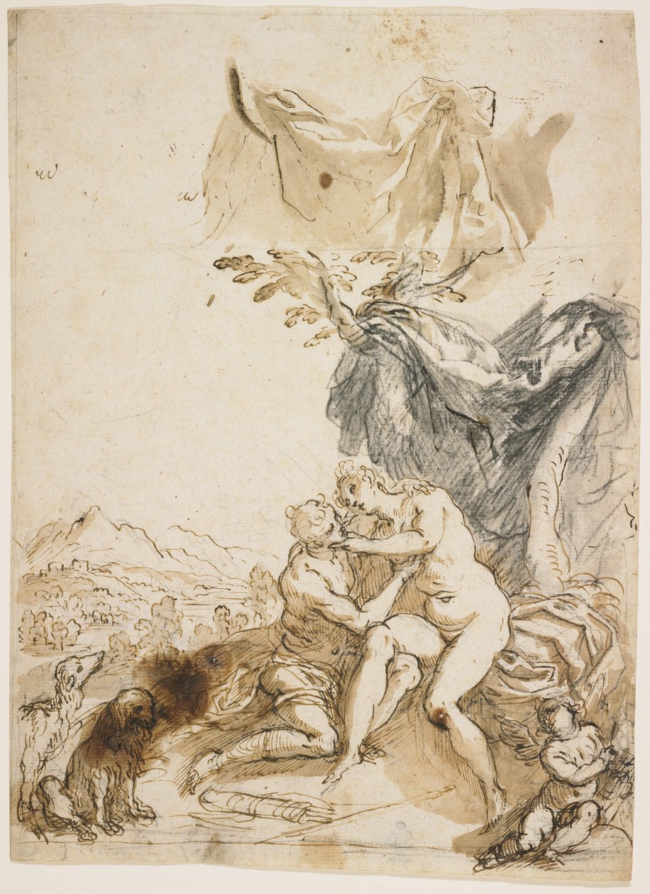 Venus und Adonis, ca. 1620 von Palma Il Giovane