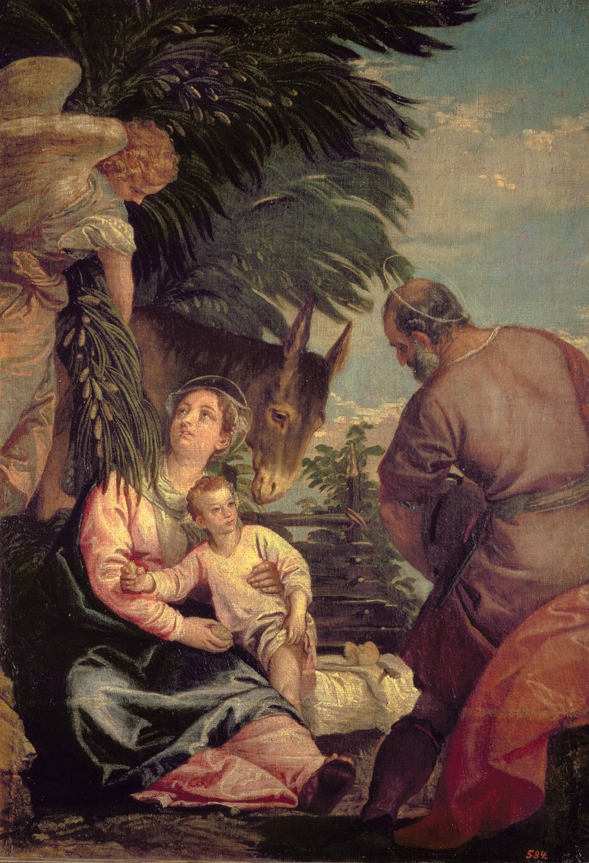 Ruhe auf der Flucht nach Ägypten von Paolo Veronese