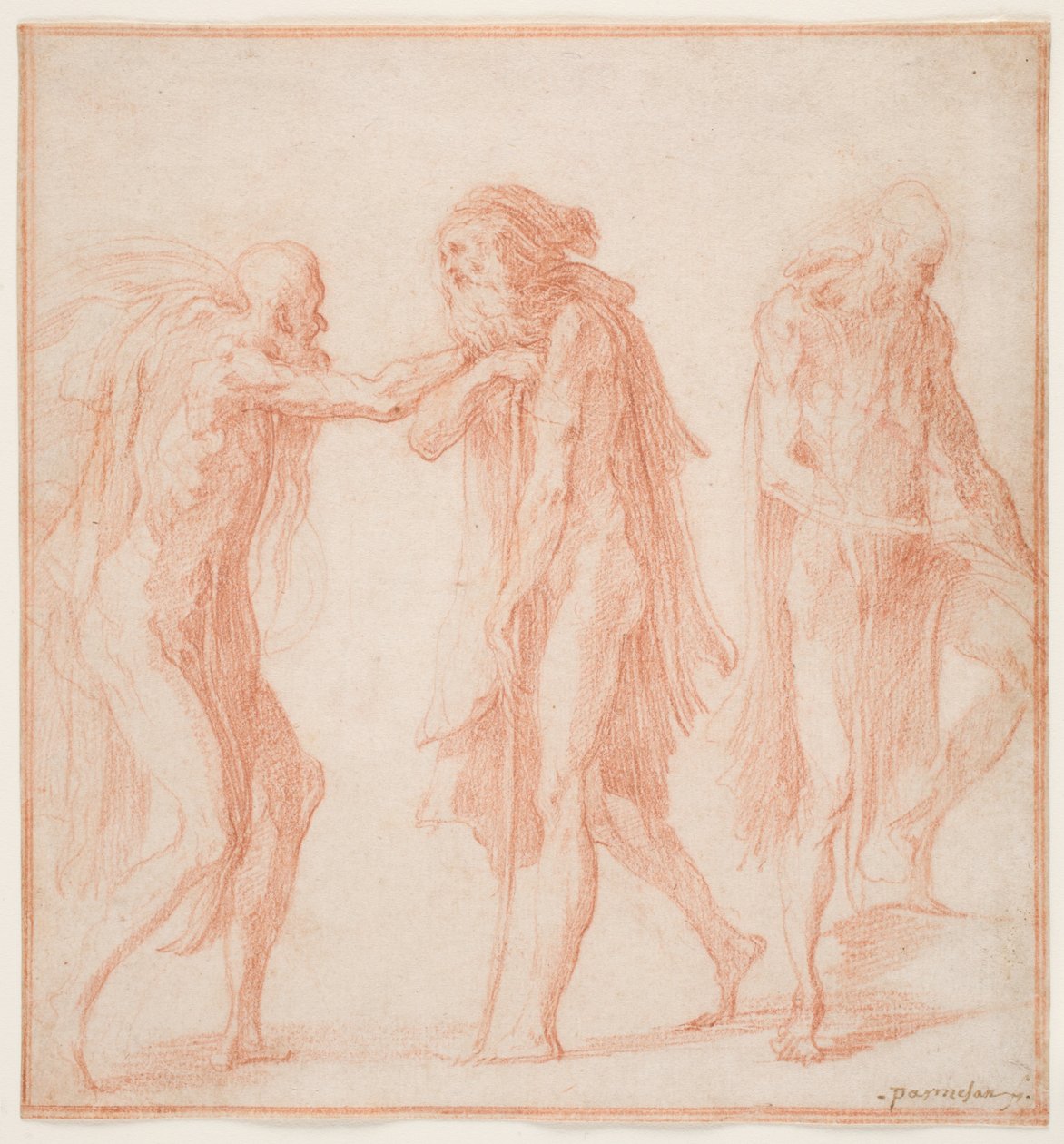 Drei alte Männer von Parmigianino