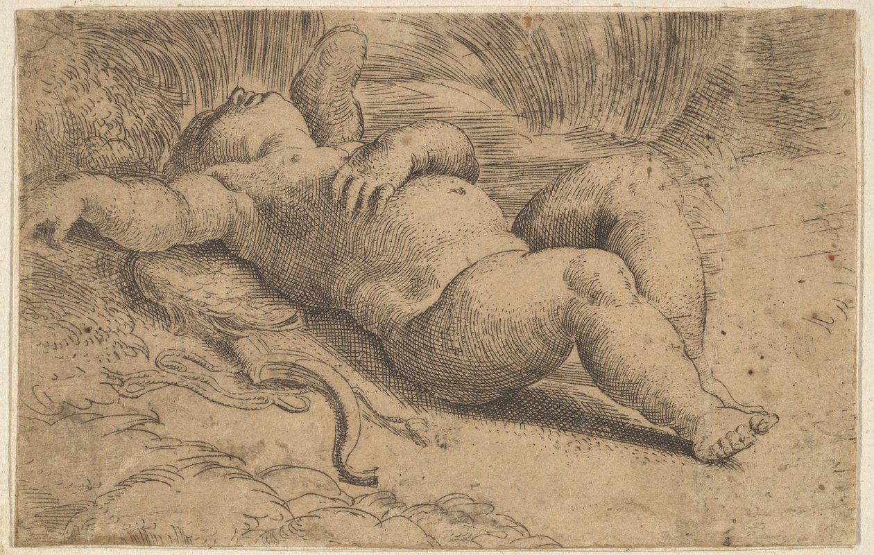 Schlafender Amor, 16. Jahrhundert von Parmigianino