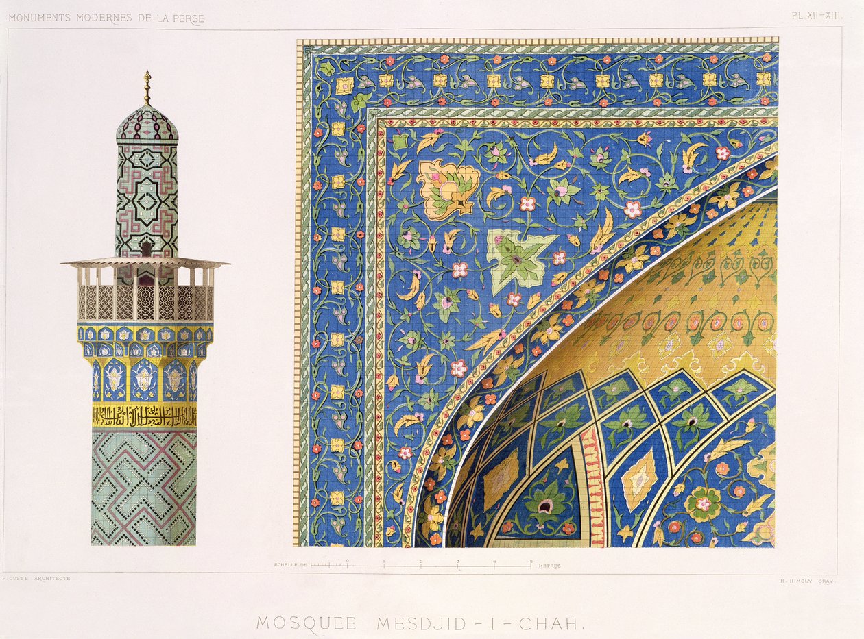 Architektonische Details der Mesdjid-i-Shah, Isfahan, Tafel 12-13 aus 