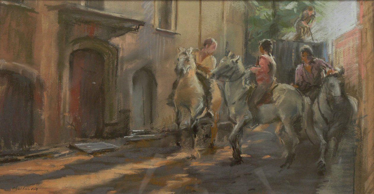 Vorbereitung auf den Stierlauf, 2009 von Pat Maclaurin