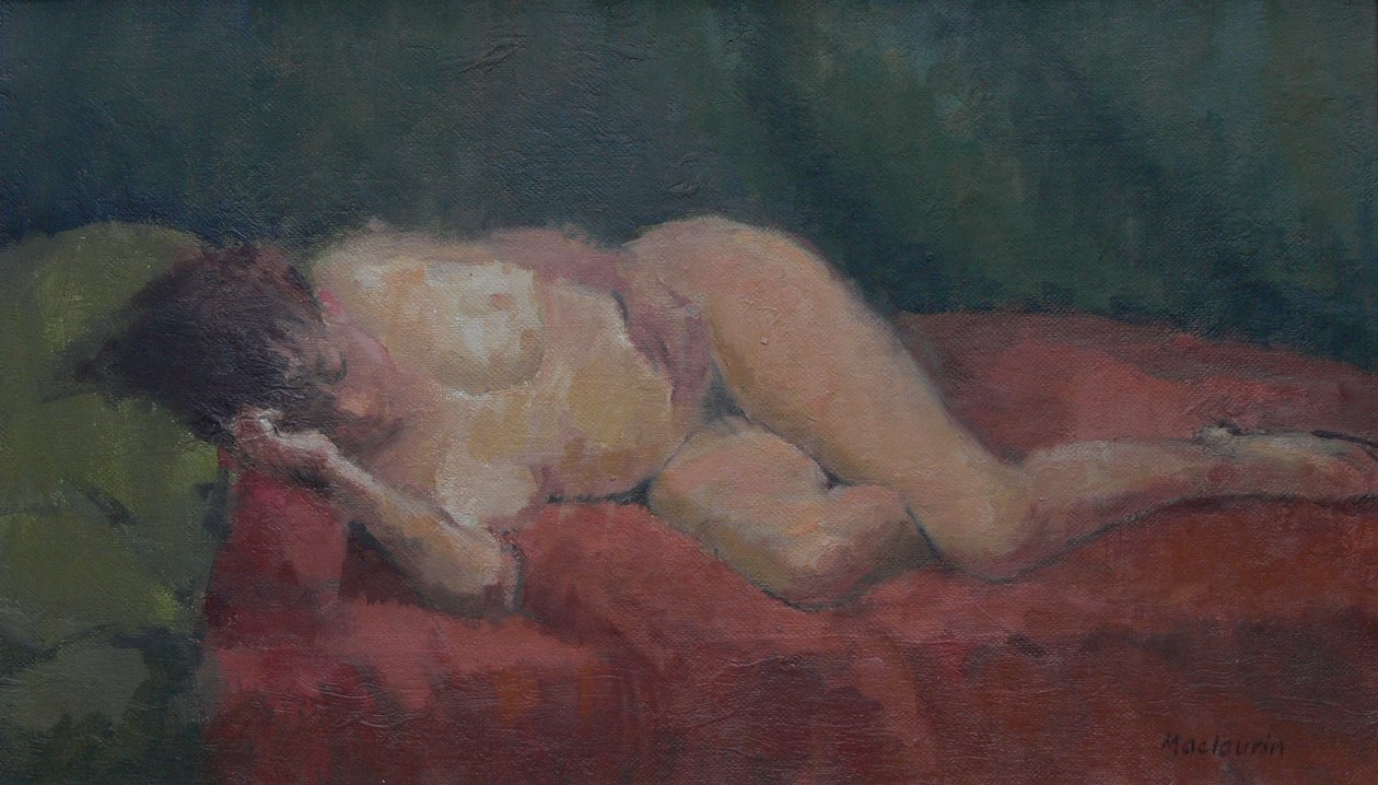 Akt auf Rot und Grün, 2009 von Pat Maclaurin