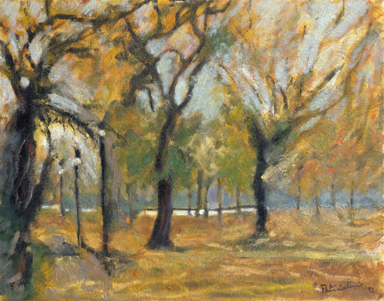 Gaslichter im Hyde Park, 1992 von Patricia Espir