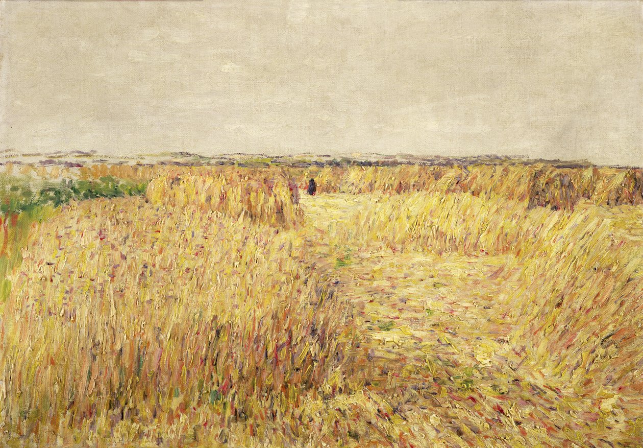 Kornfelder vor einer Kette von Sanddünen von Paul Baum