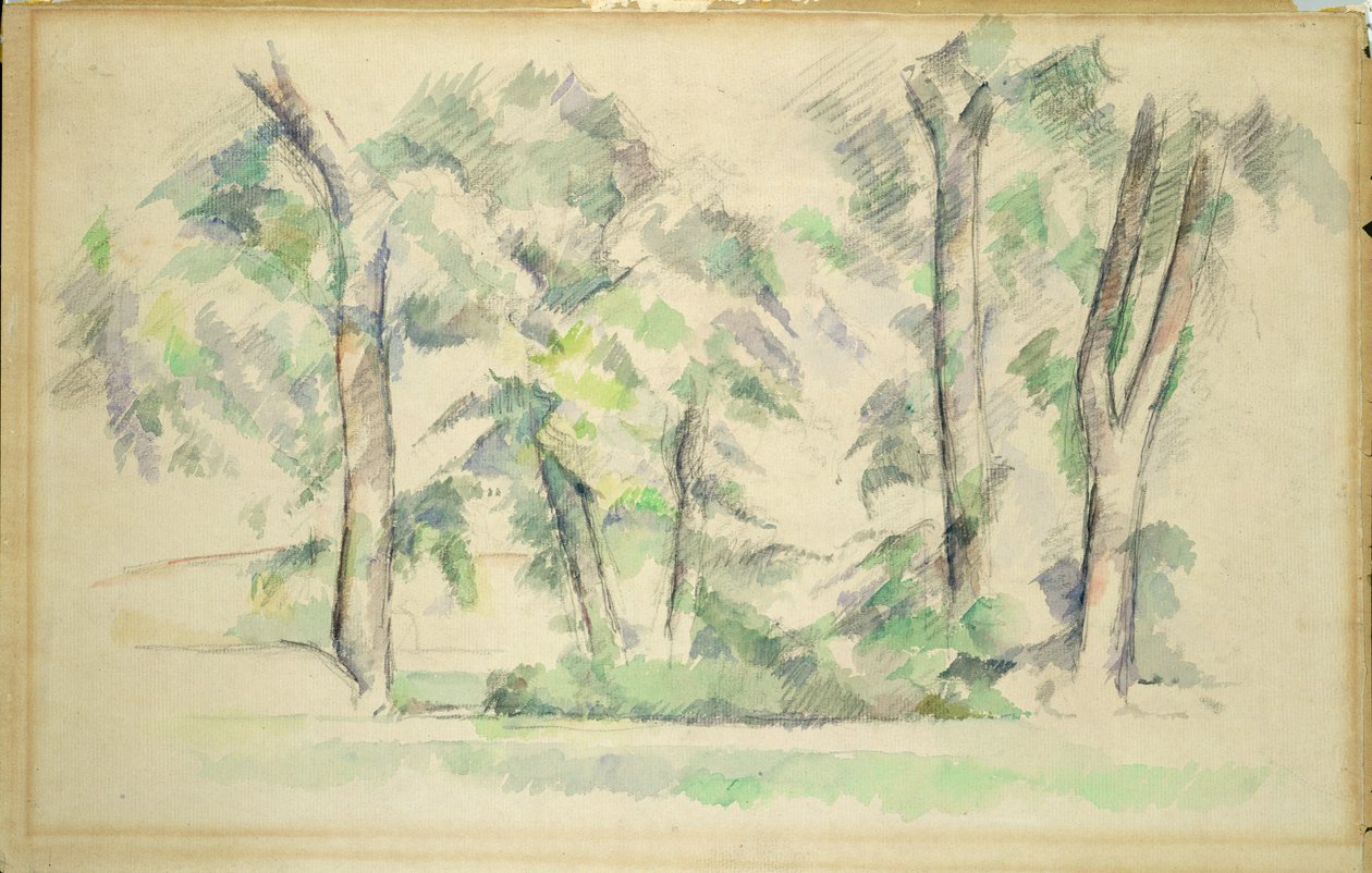 Die großen Bäume bei Jas de Bouffan, ca. 1885-87 von Paul Cézanne