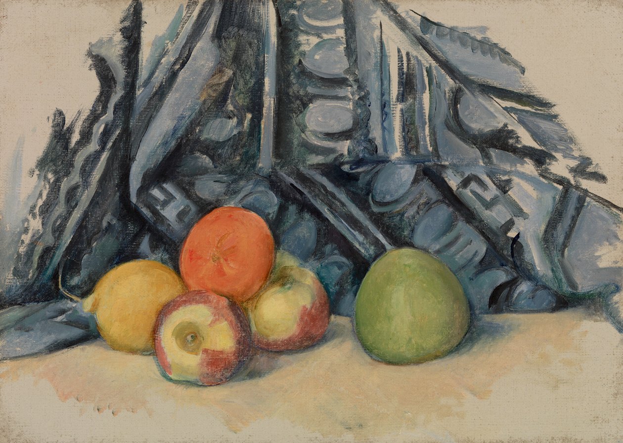 Äpfel und Tuch, 1893-94 von Paul Cézanne
