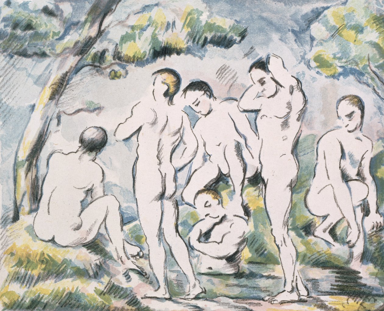 Badende in einer Landschaft, 1898 von Paul Cézanne