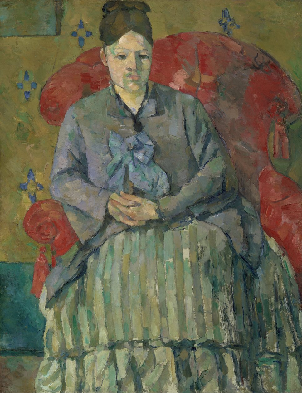 Madame Cézanne in einem roten Sessel von Paul Cézanne