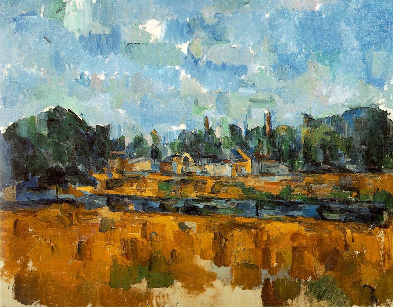 Flussufer, 1904-05 von Paul Cézanne