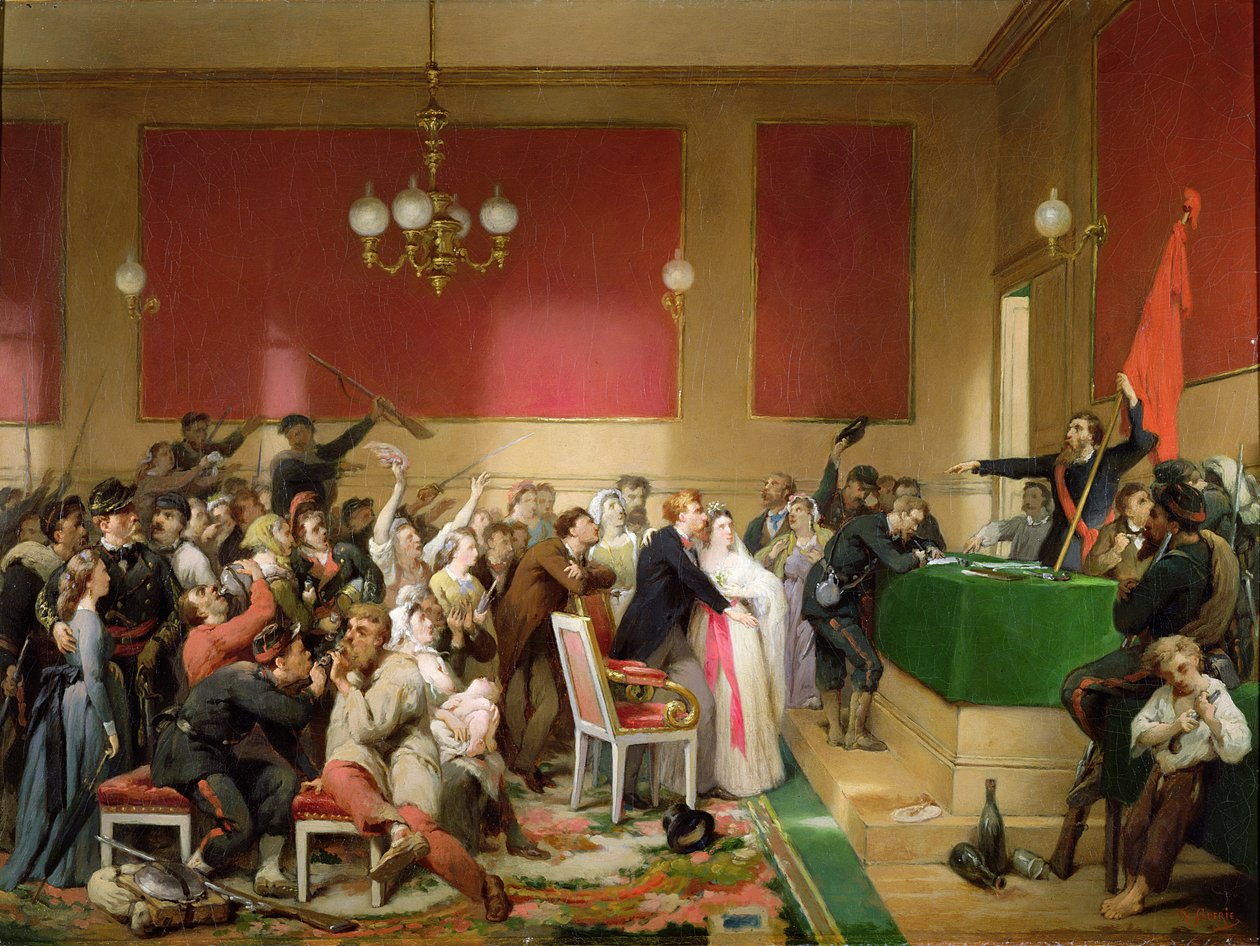 Eine Hochzeit unter der Kommune von Paris 1871 von Paul Felix Guerie
