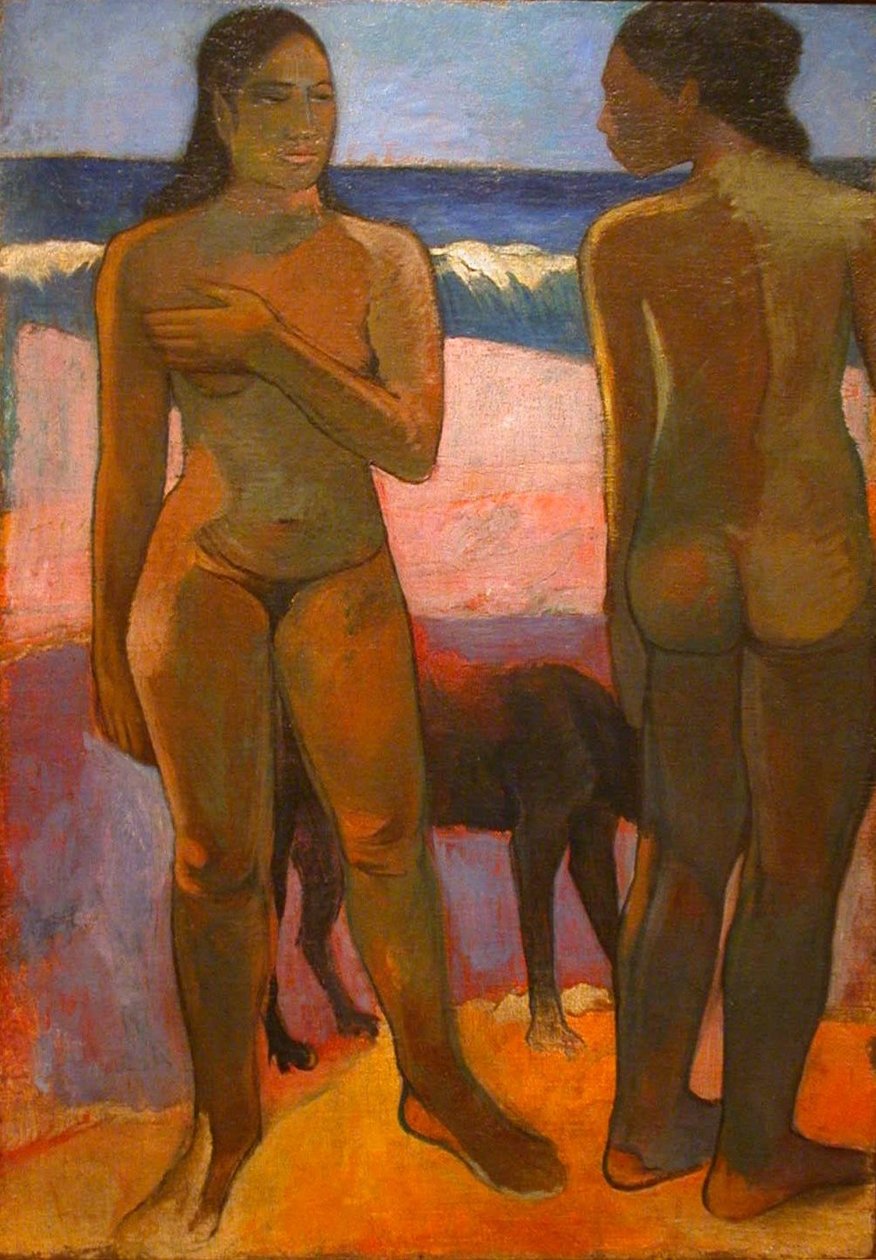 Zwei Nackte am tahitianischen Strand von Paul Gauguin
