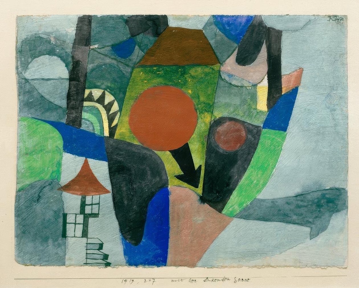 Landschaft mit sinkender Sonne von Paul Klee