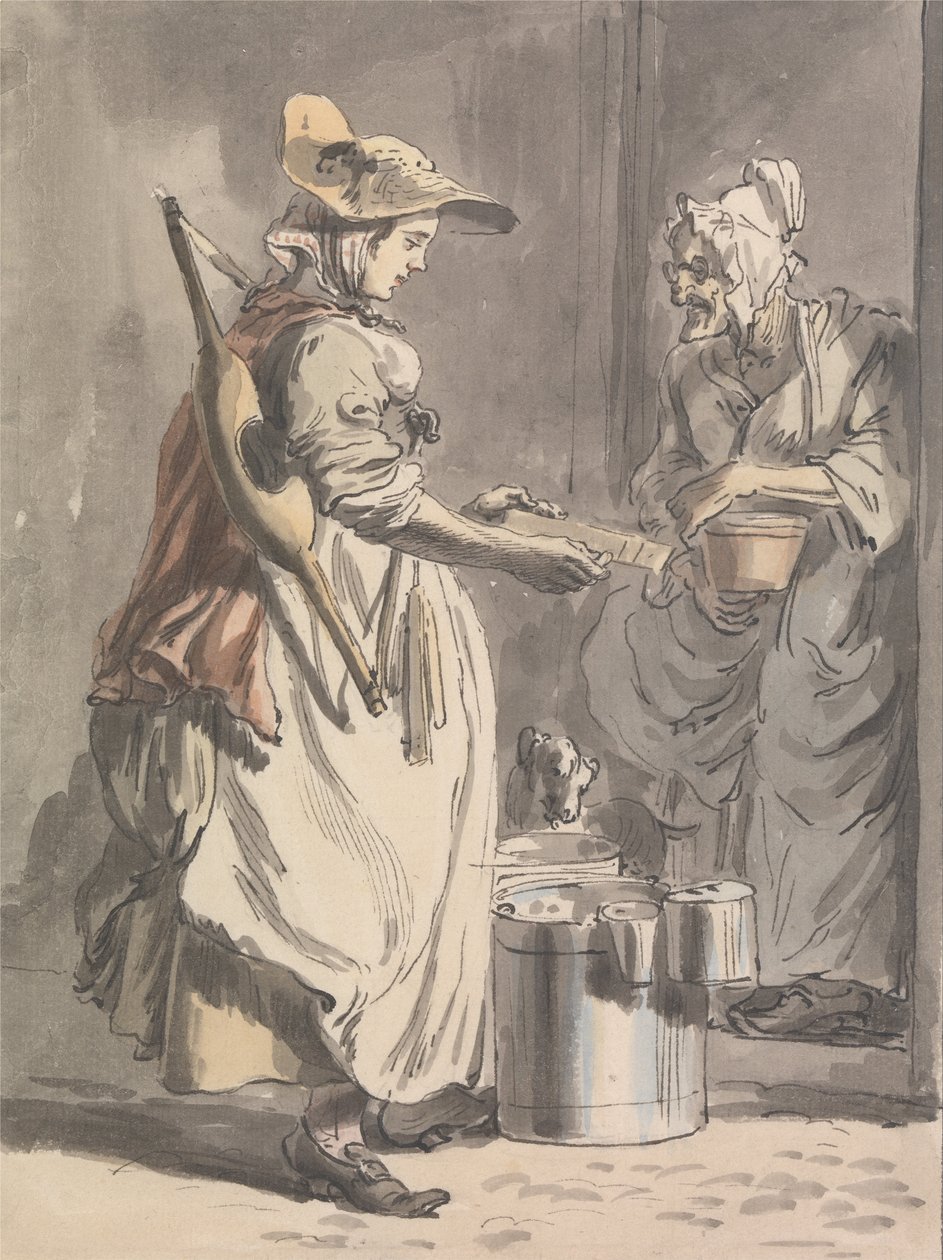 Londoner Rufe - Eine Milchmädchen von Paul Sandby