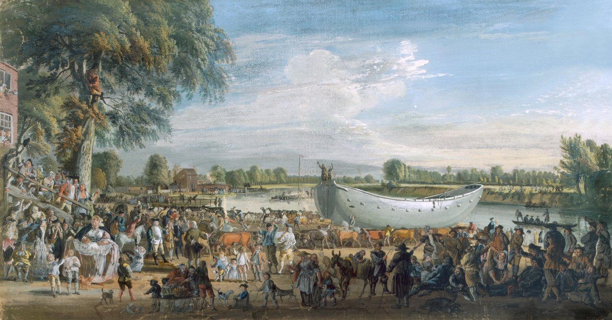 Die chinesische Dschunke auf dem Weg nach Virginia Water, um 1753 von Paul Sandby
