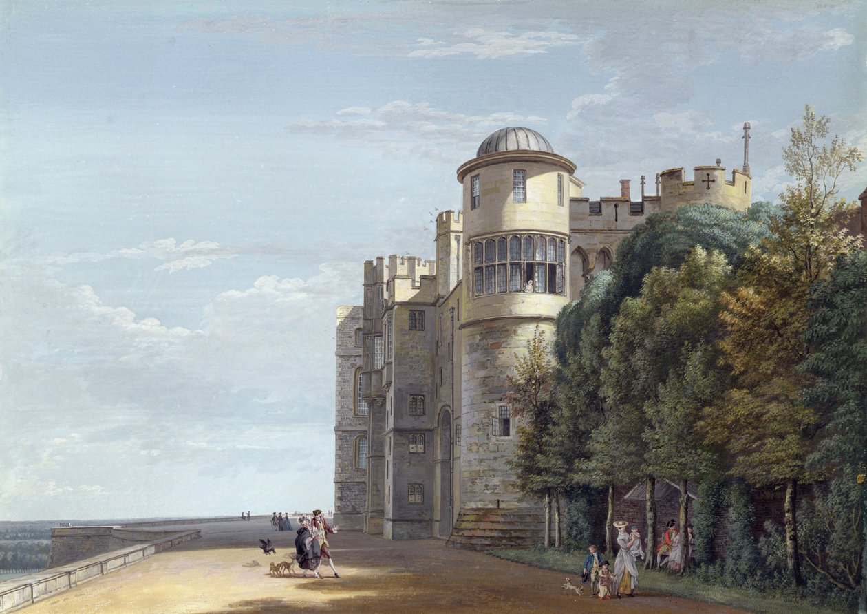 Die Nordterrasse, Schloss Windsor, Blick nach Osten von Paul Sandby