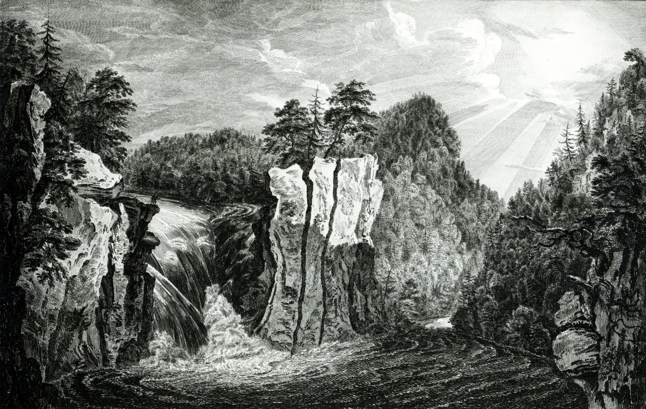 Blick auf den Passaic River Wasserfall, New Jersey von Paul Sandby