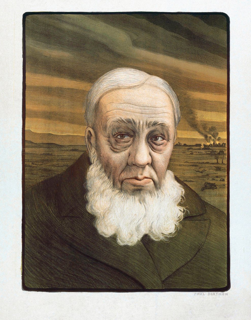 Paul Kruger Porträt (1825-1904) (Gravur) von Paul (after) Berthon